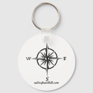 compass rose key ring