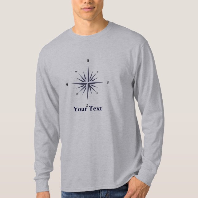 Compass Rose Mens Long Sleeve T-Shirt (Front)