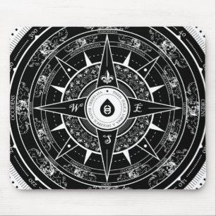 Compass Rose - Mousepad (Black)