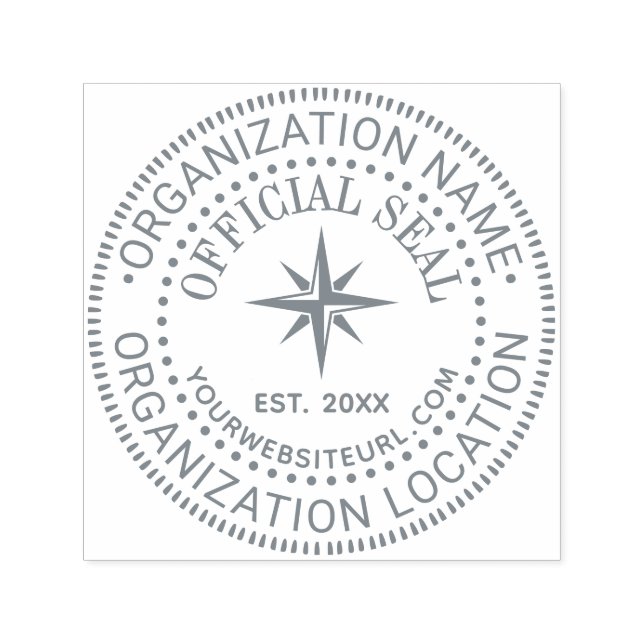 Compass Rose Official Seal Name Loc URL Estd Date Self-inking Stamp (Design)