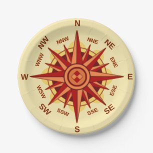 Compass Rose Paper Plate
