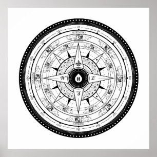 Compass Rose - Poster (White)