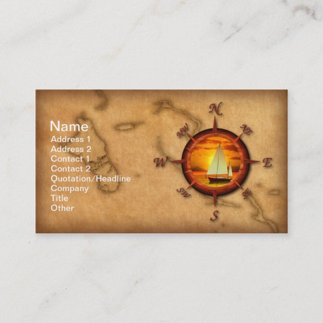 Compass Rose Sailing Business Card (Front)