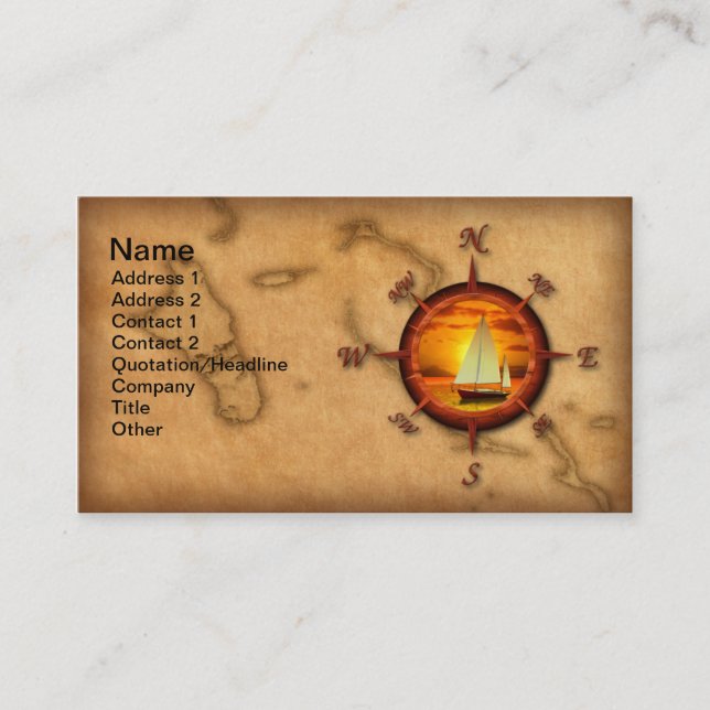 Compass Rose Sailing Business Card (Front)