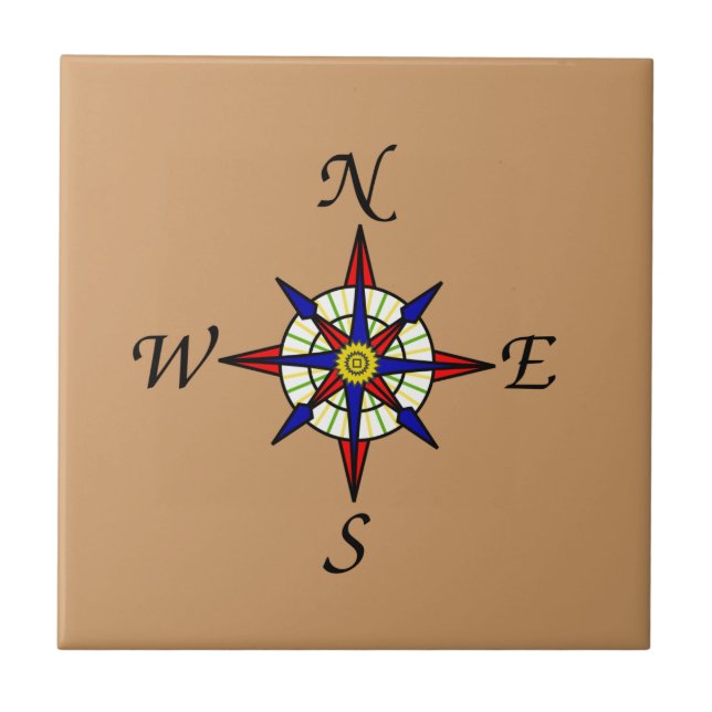 Compass Rose Tan Tile (Front)