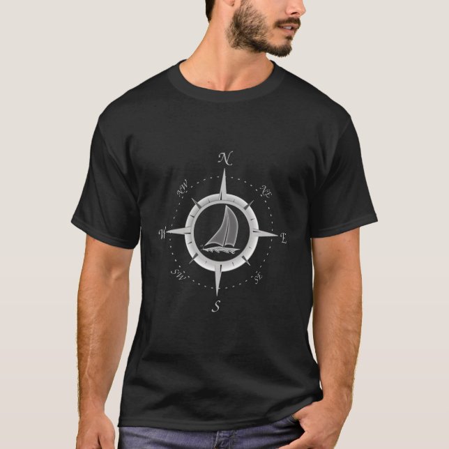 Compass Rose Vacation Sailing T-Shirt (Front)