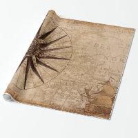 Compass Sailing Ship Discovery Age World Map