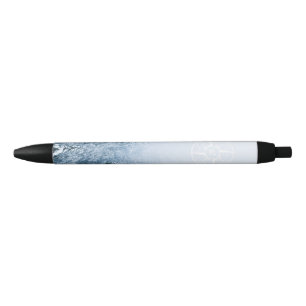 Compass star emblem monogram winter spruce forest black ink pen