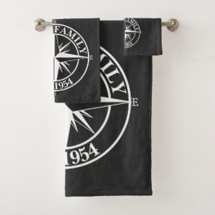 Compass star monogram personalizable emblem bath towel set