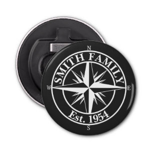Compass star monogram personalizable emblem bottle opener