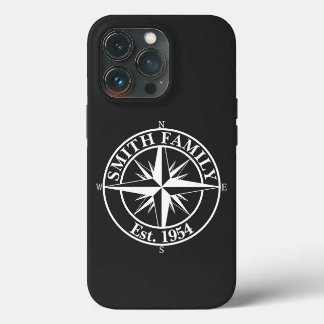 Compass star monogram personalizable emblem Case-Mate iPhone case (Back)