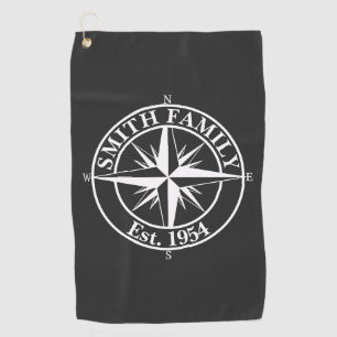 Compass star monogram personalizable emblem golf towel