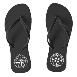 Compass star monogram personalizable emblem jandals
