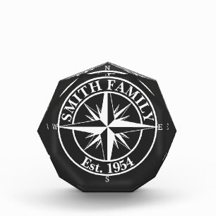 Compass star monogram personalizable emblem photo block