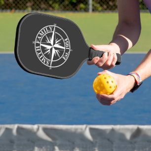 Compass star monogram personalizable emblem pickleball paddle