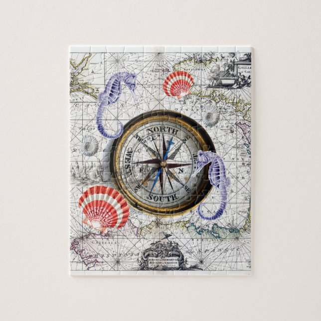 Compass Vintage Nautical Jigsaw Puzzle (Vertical)