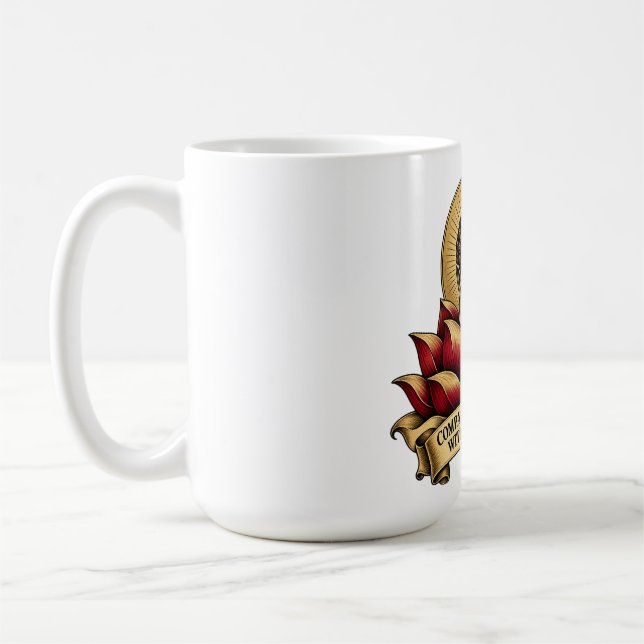 Compassion Is Strength Without Violence Dhammapada Coffee Mug (Left)