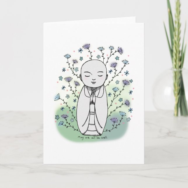 Compassion Sympathy Jizo Japanese Baby Buddha Card (Front)
