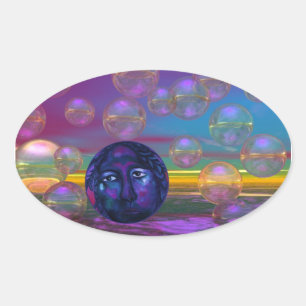 Compassion – Violet and Gold Awareness Oval Sticker