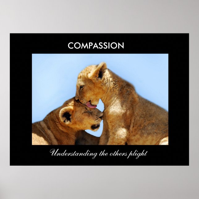 Compassion with orphaned cubs poster (Front)