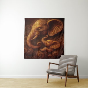 Compassionate Elephants  Tapestry