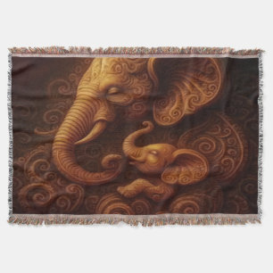 Compassionate Elephants Throw Blanket