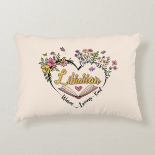 Compassionate Librarian – Floral Heart Design Decorative Cushion