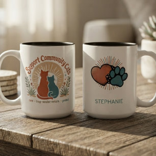 Compassionate Sunset Retro TNR Two-Tone Coffee Mug