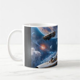 Compellious Galactic Cruiser Al Art by Xzendor7 Coffee Mug
