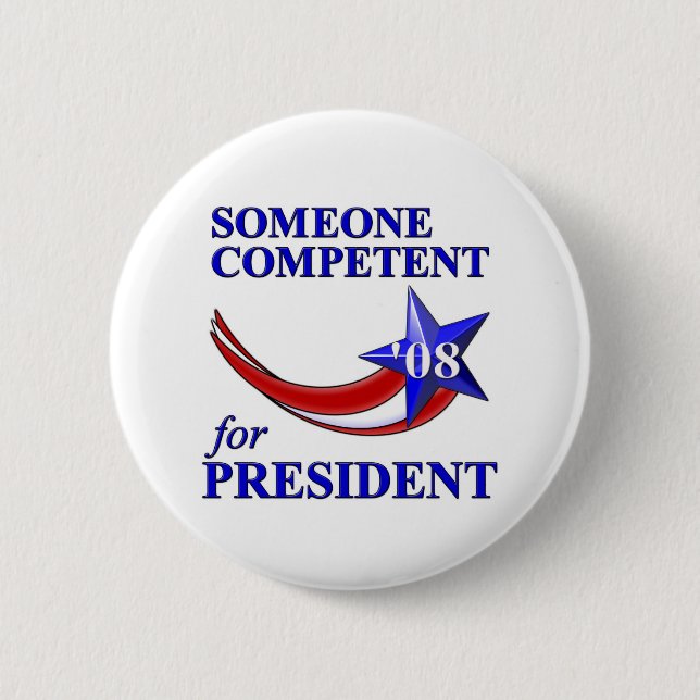 Competent President 6 Cm Round Badge (Front)