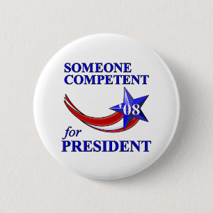 Competent President 6 Cm Round Badge
