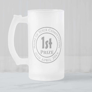 Competition 1st Prize Trophy Award Frosted Glass Beer Mug