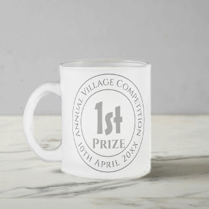 Competition 1st Prize Trophy Award Frosted Glass Coffee Mug