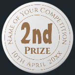 Competition 2nd Prize Trophy Award 6 Cm Round Badge<br><div class="desc">Competition Prize Trophy Award for a 2nd prize runner-up in a competition. Commemorative trophy award. Award to commemorate a 2nd place in a competition. 2nd prize.</div>