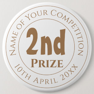 Competition 2nd Prize Trophy Award 6 Cm Round Badge