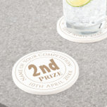 Competition 2nd Prize Trophy Award Coaster<br><div class="desc">Competition Prize Trophy Award for a 2nd prize runner-up in a competition. Commemorative trophy award. Coaster award to commemorate a 2nd place in a competition. 2nd prize.</div>