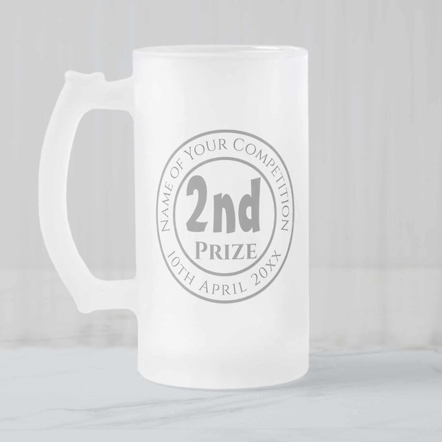Competition 2nd Prize Trophy Award Frosted Glass Beer Mug (Creator Uploaded)