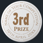 Competition 3rd Prize Trophy Award Coaster 6 Cm Round Badge<br><div class="desc">Competition Prize Trophy Award for a 3rd prize runner-up in a competition. Commemorative trophy award. Award to commemorate a 3rd place in a competition. 3rd prize.</div>