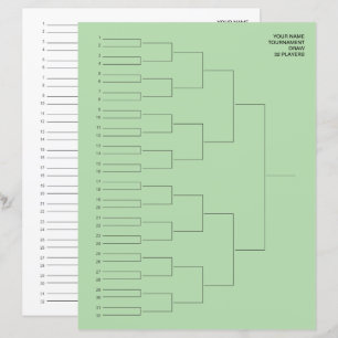 Competition draw template sheets for 32 players