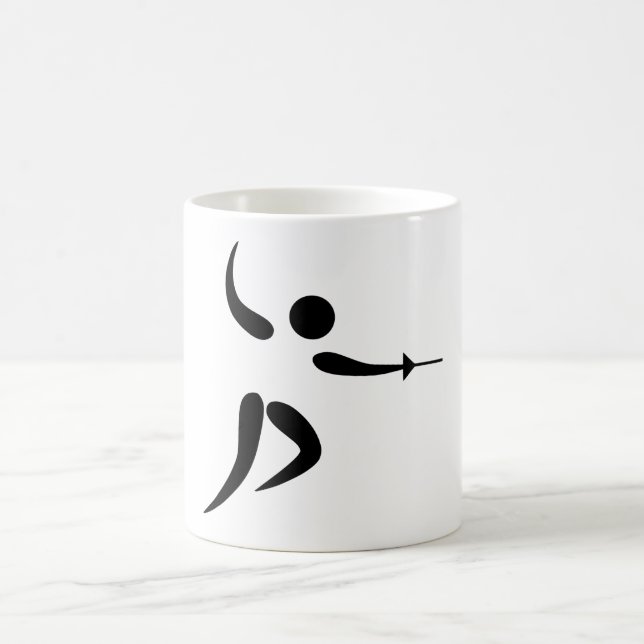 Competitive and Olympic Fencing Pictogram Coffee Mug (Center)