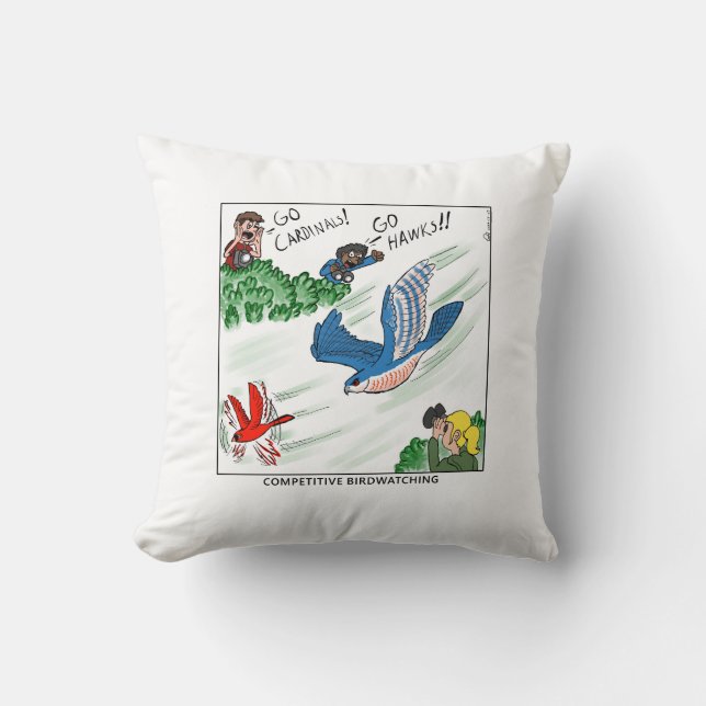 Competitive Birdwatching (comic) Cushion (Front)