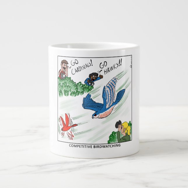 Competitive Birdwatching (comic) Large Coffee Mug (Front)