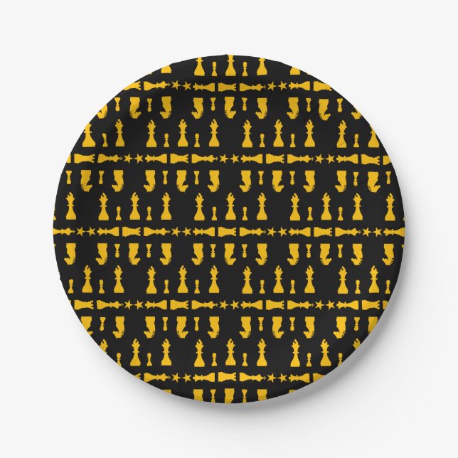 Competitive Chess Players Paper Plate (Front)