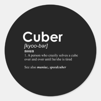 Competitive Puzzle Cuber Definition Speed Cubing Classic Round Sticker
