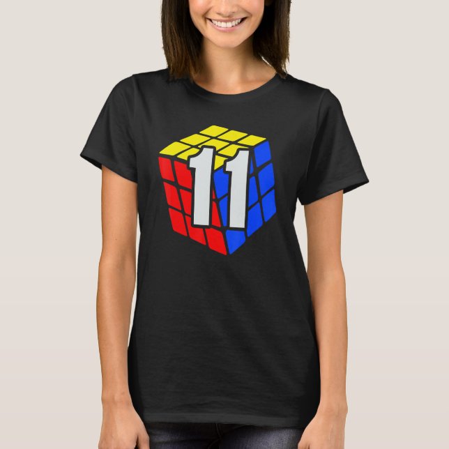Competitive Speed Cubing 11 Years Old Birthday for T-Shirt (Front)
