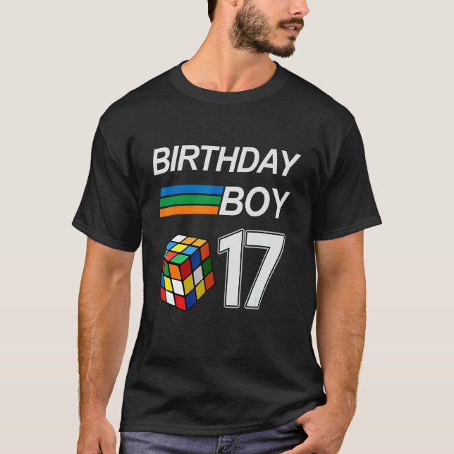 Competitive Speed Cubing 17 Years Old Birthday For T-Shirt (Front)