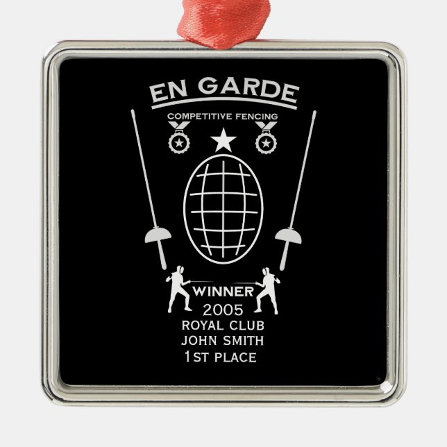 Competitive Sword Fencing Metal Tree Decoration (Front)