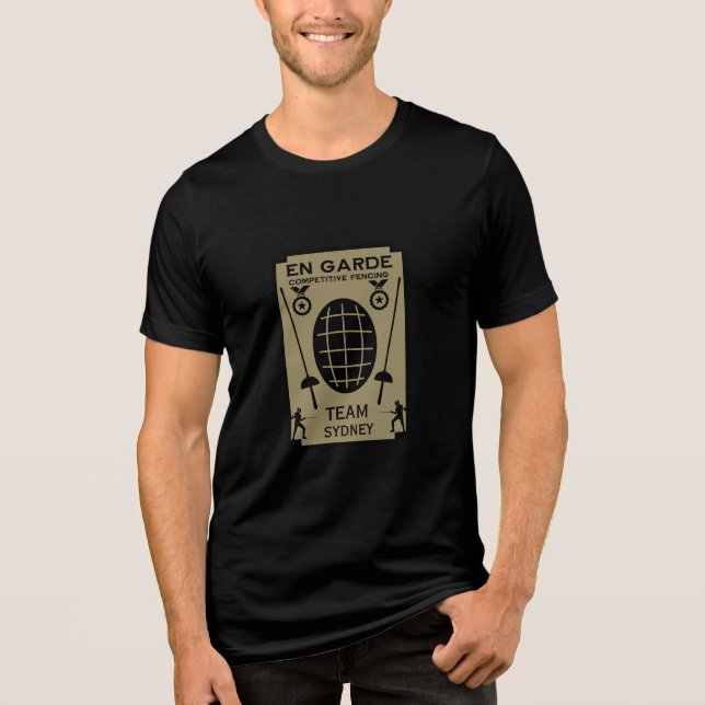 Competitive Sword Fencing Tri-Blend Shirt (Front)