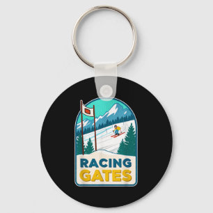 Competitive Winter Sports Skiing Racing Gates Enth Key Ring