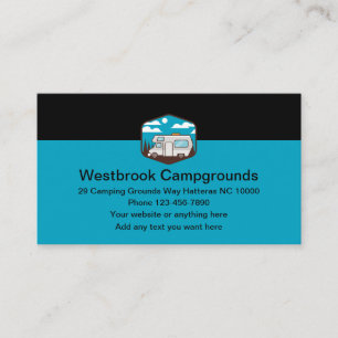 Comping Campgrounds Modern Business Cards